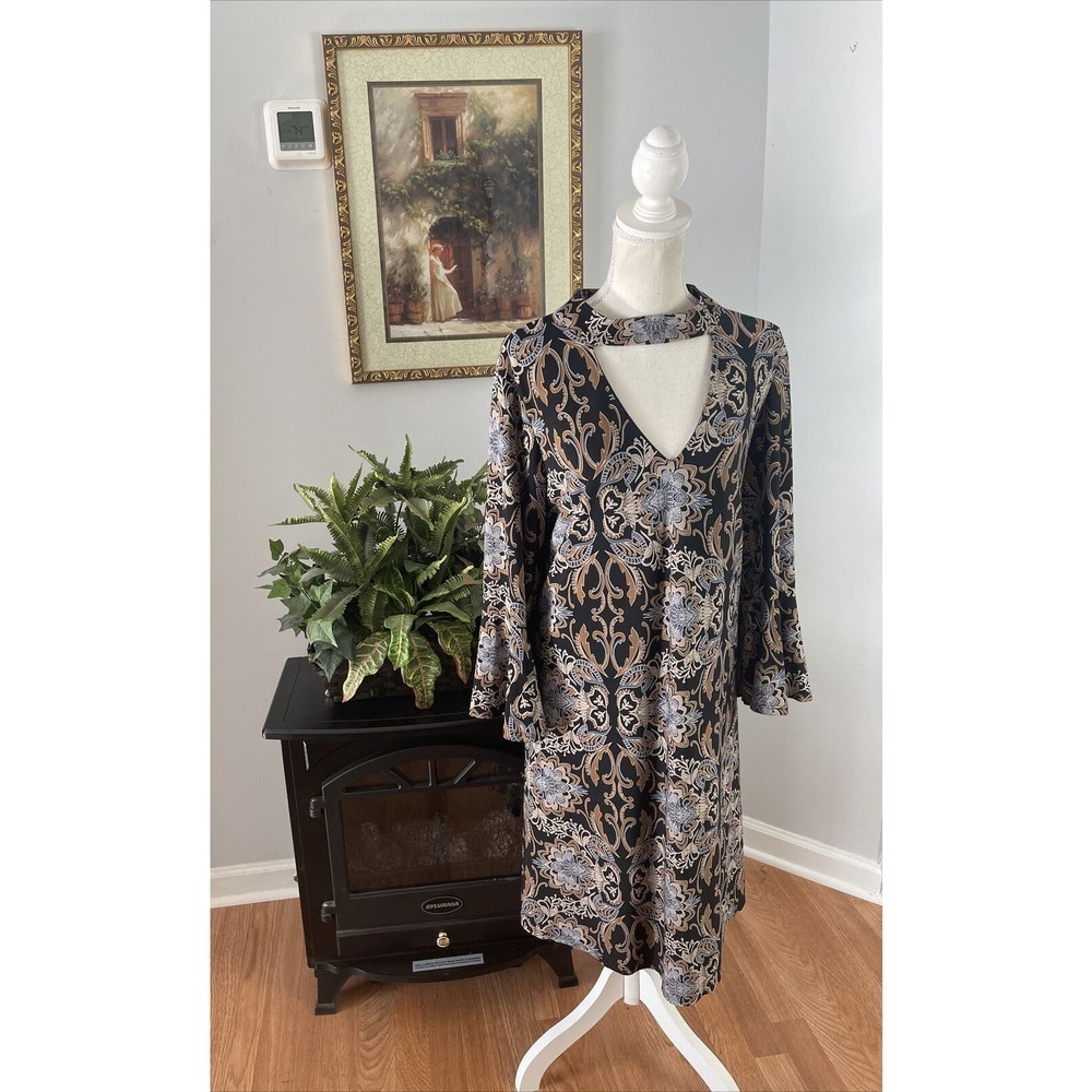 Jessica Simpson 3/4 Bell‎ Sleeve Floral Dress Womens Size 18W